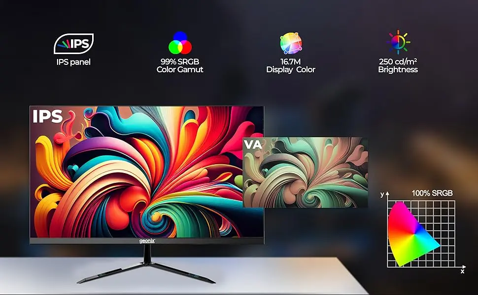 Geonix 22-Inch Frameless LED IPS Monitor (Model GXTF-WVHDF22)